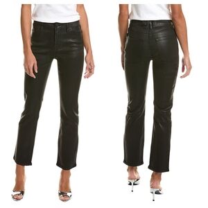 GOOD AMERICAN Good Straight Coated Shiny Jeans in Black Size 2/26